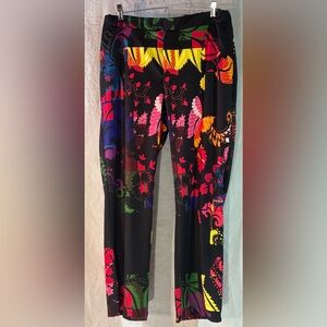 Colorful Butterfly Pattern Stretch Pants
